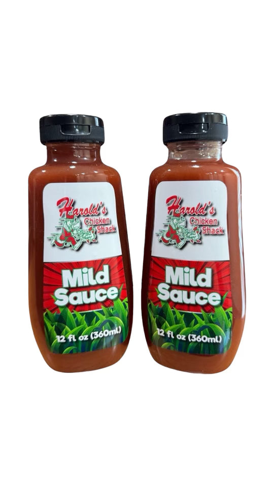 Harold's Chicken Original Mild Sauce and Hot Sauce 12oz bottles